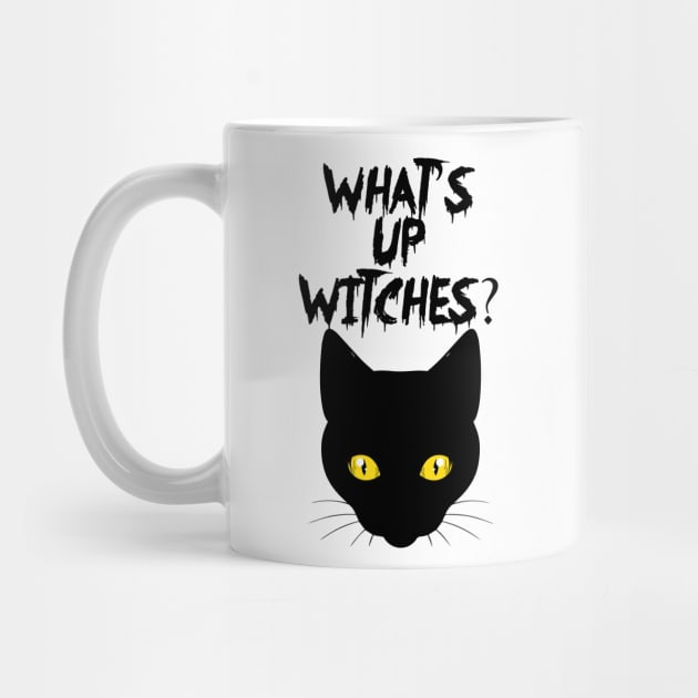 Halloween Funny Whats Up Witches Cat Kitten by Lones Eiless